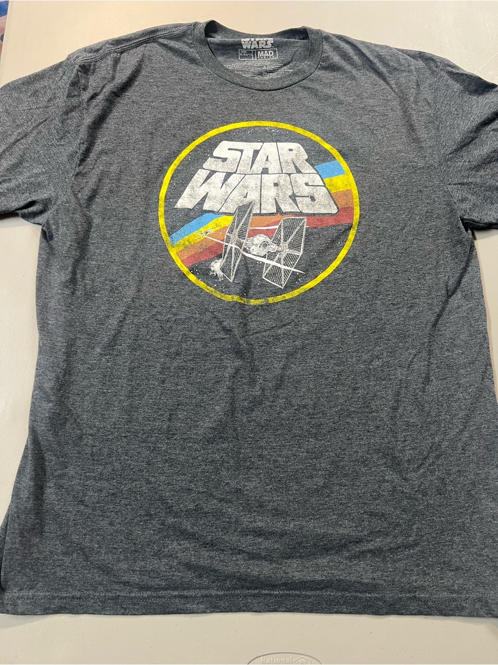 Star Wars TIE Fighter Graphic T-Shirt Gray Size XL Mad Engine Retro Space Tee